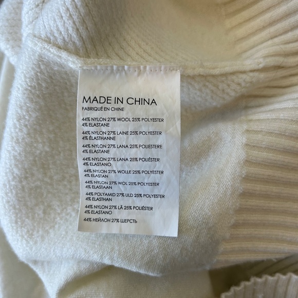 Club Monaco Ivory Sleeveless Crew Neck Sweater with Geometric Knit - L - Picture 6 of 10